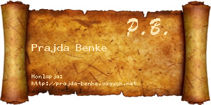 Prajda Benke névjegykártya